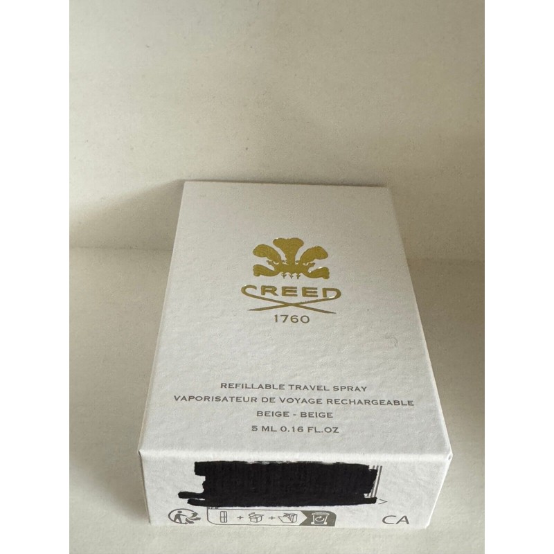 Creed Leather Travel Atomizer Beige Magnetic Cap 5ml/0.16 oz BRAND