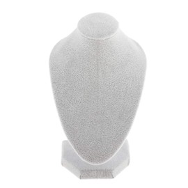 perfk High Quality Jewellery Stand, Display Mannequin, Jewellery Bust Jewellery Holder for Necklaces, Pendants, etc., White, Velvet Surface