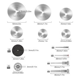 32PCS Cutting Discs for Dremel Rotary Tool, Diamond Metal Wood Cutting Wheels With 1/8 Inch Shank for Dremel, Circular Saw Blades, Resin Cutting Discs, Diamond Cutting Wheels