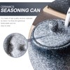 Mobestech Simple Ceramic Condiment Jar with Lid and Spoon Blue