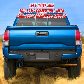 YUWUTF Rear Brake Tail Light Assembly Compatible with 2016-2023 Tacoma Electroplated Gray trim Rear Tail Lamp Left Driver Side