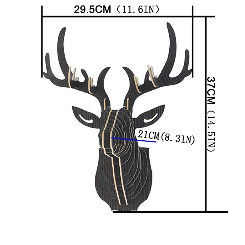 Hooshing Deer Head Wall Decor Trophy Sculpture DIY 3D Puzzle