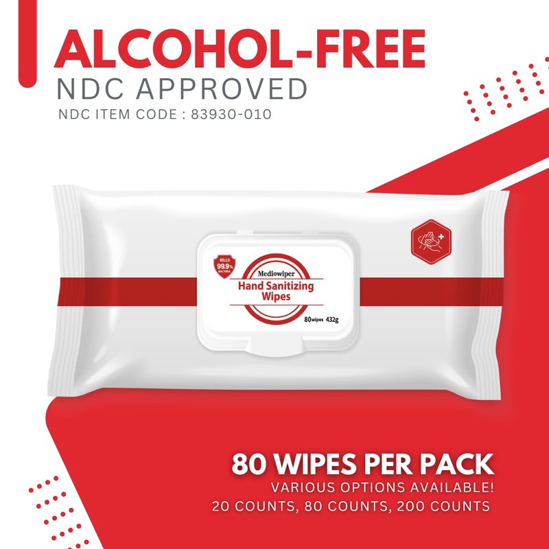 MEDIWIPER 1920 Wipes (80CT*24PK) - Hand Sanitizing Wipes Bulk Pack