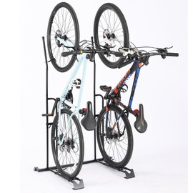 YueTong Vertical Bike Stand, 2 Bike Rack Garage, Upright and Horizontal, Indoor Bicycle Storage for Floor.
