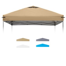 8x8 Canopy Replacement Top Cover with Air Vents for Pop up Canopy Gazebo Tent, with Adjustable Strap,Waterproof & Anti-UV for Outdoor Shade (Top Only,Frame Not Included) (Beige)
