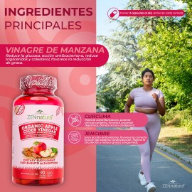 Vinagre Manzana Organico Curcuma, Jengibre Canela Zen Natura Sabor Sin sabor