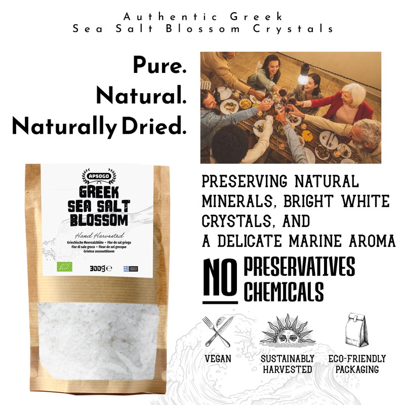 Apsogo Greek Sea Salt Blossom - Fleur de Sel Style,