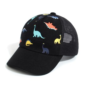 Duoyeree Toddler baseball cap baby cap sun hat print dinosaur pattern and solid color hat kids boy girl age 0-5t