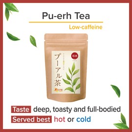 [Onkatsu Farm] Pu-erh (Pu'er) Japanese Black Tea - 25 Count Pyramid Tea Bags - Japanese Tea Made In Japan - English Label