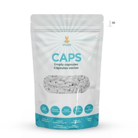 Gelatin Capsule Size 00 Pack of 1000 Empty Capsules White Capsules Packed in 100% Biodegradable Bags