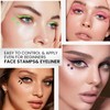 7Pcs Colored Winged Eyeliners Face Stamp Set, Star Flowers Heart