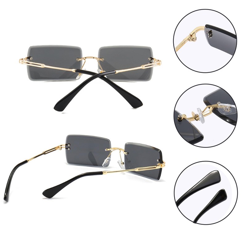 Gativs Vintage Rimless Sunglasses 4 Pairs Vintage Glasses Rimless Retro