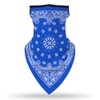 YAYOUREL Blue Boho Floral Bandana Neck Gaiter Face Mask Covering