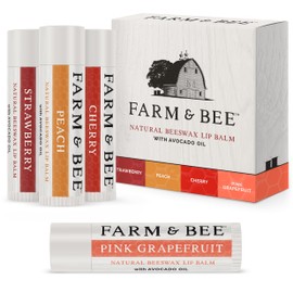 Natural Lip Balm Variety Pack, 4 Flavors, Organic Ingredients, Moisturizing, Healing