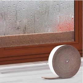 FuKuEn Moisture Absorbent Tape for Window Sill (1.18” x 13’) Brown Condensation Drip Strip Reusable, Prevents Small Lakes for Home