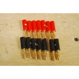 GENERIC NEW LOT 50 Gold Banana Male Speaker Plugs 25 black & 25 red