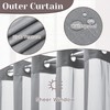 SORTTO No Hook Slub Textured Shower Curtain with Snap in