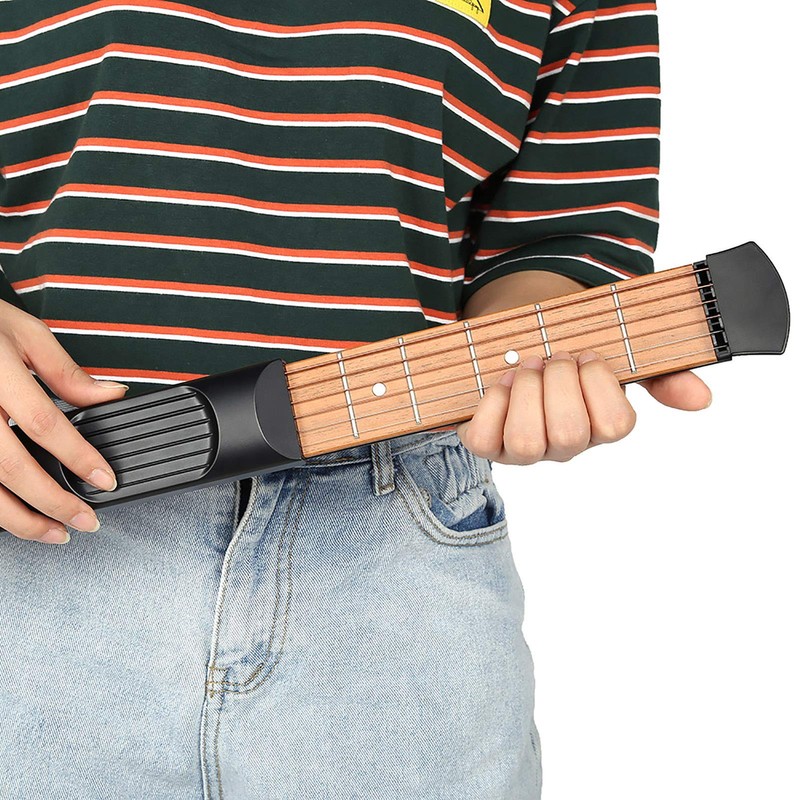 Portable Pocket Guitar Practice, Durable 6 Fret Pocket Guitar Practice