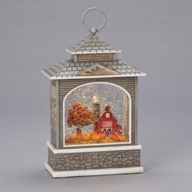 Roman 133334Led Swirl Lantern Farm Pumpkins, 10.5 inch, Multicolor