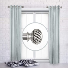 A&F Rod Decor - Seigfried 1" Side Curtain Rod 12-20 inch (Set of 2) - Satin Nickel