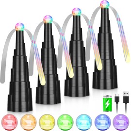 Tihilgam Fly Fans for Tables Rechargeable Fly Fan Table Top Fan with LED Light Fly Spi...