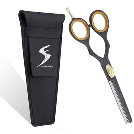 Professional Thinning Scissors Sharp Hairdressing Scissors with Adjustment Screw Barber Scissors Black 5.5"