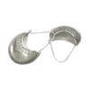Sterling Silver Large Crescent Boho Statement Earrings, Handmade Half Moon