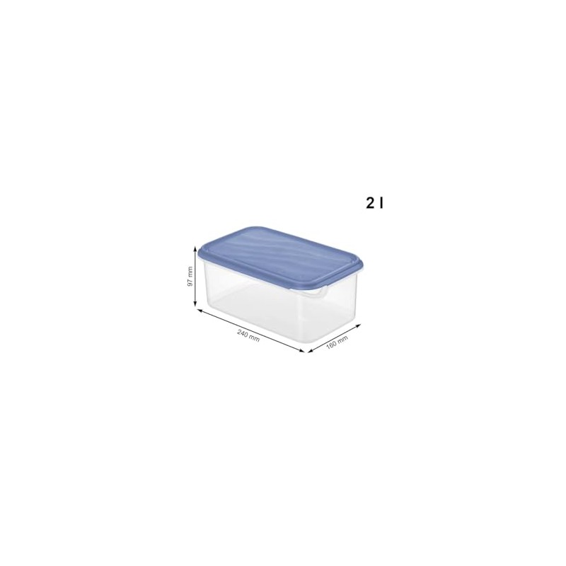 Rotho 2 Litre Rectangular Container with Blue Lid