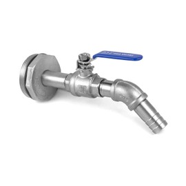 QWORK Drum Faucet for 55 Gallon Steel/Plastic Drum, 2" Stainless Steel Barrel Faucet with 90 Degree 3/4" Outlet and EPDM Gasket, No Leaking, for Water, Diesel, Gasoline, Other Liquids