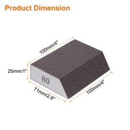 sourcing map 6pcs Sanding Sponge Blocks 180-220 Grit Sanding Sponge with Angled Edge 4"x2.8"x1", Washable and Reusable Foam Sanding Block for Polishing Kitchen Metal Wood Drywall Home
