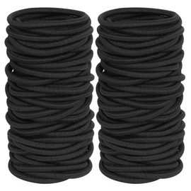 100 Pcs Black Elastics Hair Ties Small Bulk Hair Ties Hair Bands (4mm)