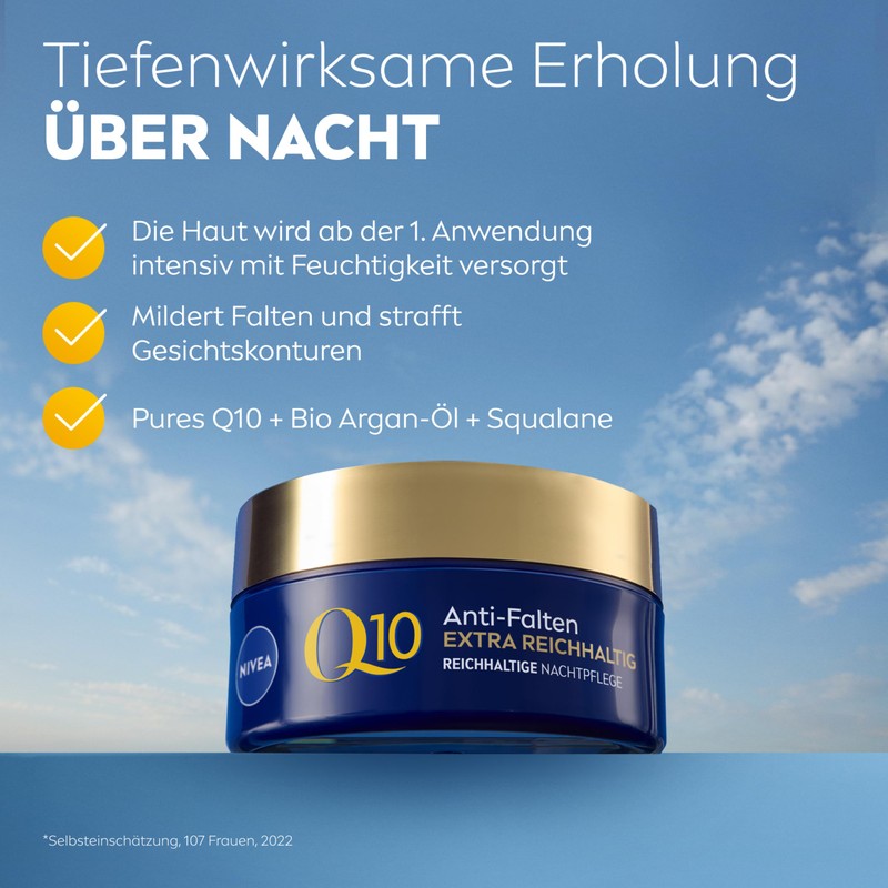 NIVEA Q10 Night Cream, Firming Face Care with Q10, Organic