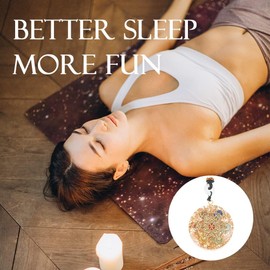 LXMYLI Orgone Metatron Cube Merkaba Pendant Necklace, 7 Chakras Orgonite Om Yoga Healing Meditation Balance (Yellow, Adjustable Rope Chain)