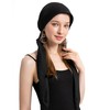 ZLYC Women's Chemo Turban Hat Headwraps Lightweight Beanie Hat, Black