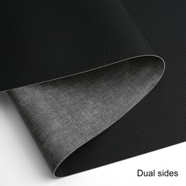 Chitomars Faux Leather Table Runner, Modern Double-Sided Non-Slip Heat Resistant Table Runner Washable Outdoor Table Runner for Wedding Birthday Party Table Decoration (Grey Black, 30 x 240 cm)