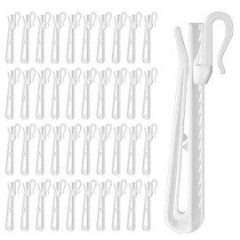 JJUNW 150pcs Plastic Curtain Hooks, Adjustable Pinch Curtainhook Clips, Curtain Pleat Hooks, Ratchet System Pinch Pleat Curtainhook for Window-Curtain Door-Curtain Shower-Curtain