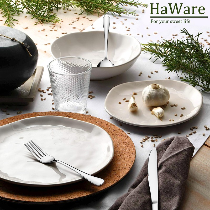 HaWare 40-Piece Silverware Set Service for 8, Stainless Steel Flatware