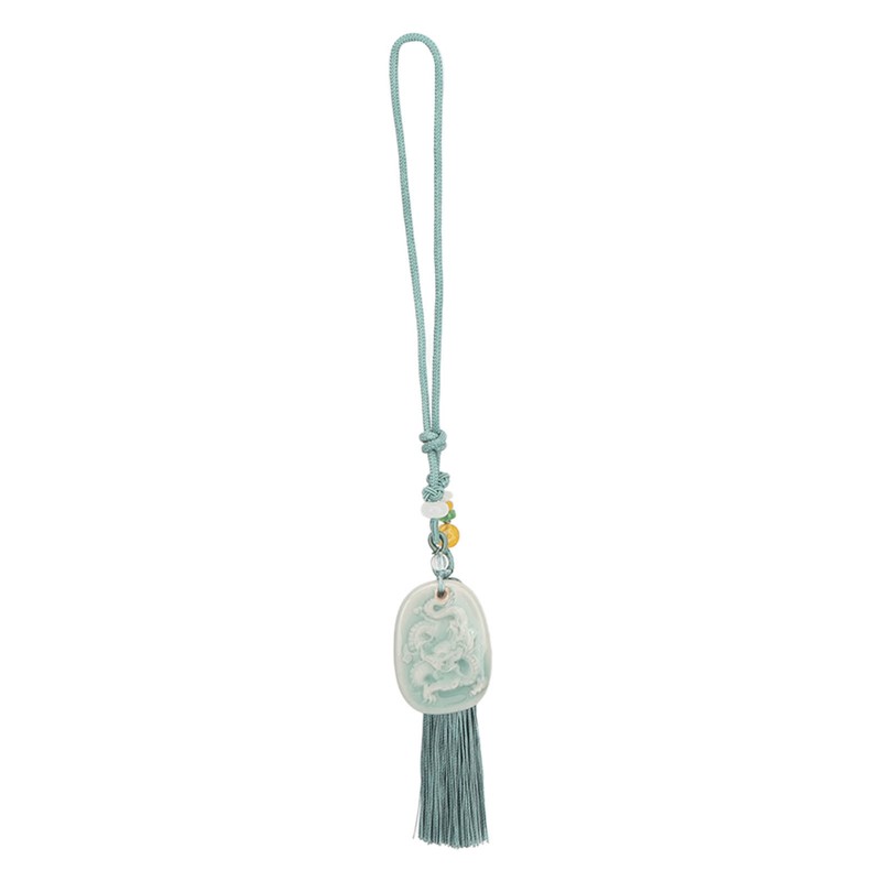 Tassel Pendant Chinese Zodiac Pattern DIY Porcelain Beads Light Weight