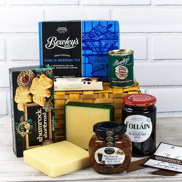 igourmet Irish Classics - Gourmet Gift Basket - Box - Ireland's Finest Cheeses And Flavors - Deluxe Irish Gift Basket