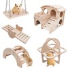 PHIEZC 5 Pack Wooden Hamster Cage Hamster Toy Guinea Pig