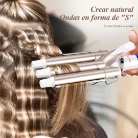 Tenaza Rizador De Cabello Cerámica Waflera Ferro 22mm Ondas