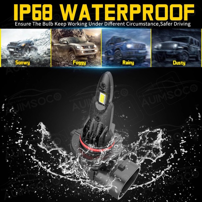 AUIMSOCO 9005 9005 LED Headlight KIT Combo Bulbs 10000K High&Low