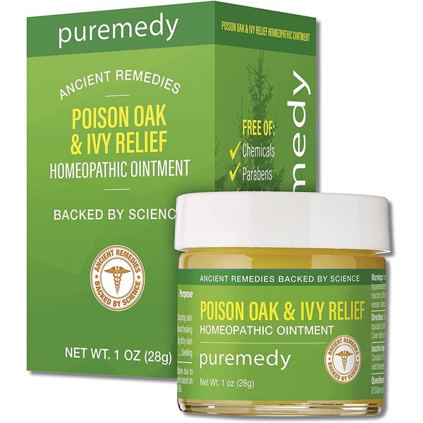 Puremedy Poison Oak & Ivy Relief Treatment - Homeopathic Salve Remedy for Temporary Relief of Skin Itching and Irritation (1oz)