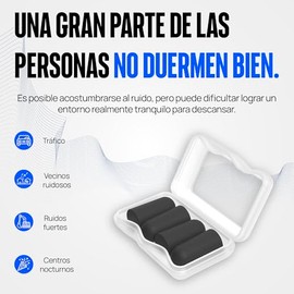 Sleep Ritual Tapones Oidos 60 Pares para Dormir. Tapones para Oídos con Cancelación de 38db de Ruido Ideales para Viajar, Estudiar o Descansar. Ear Pl