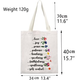 BNQL Christian Gifts Bible Verse Tote Bag Religious Gifts Christian Canvas Tote Bag Love Joy Peace Floral Inspiration Gifts (Love Joy Peace tote), Love Joy Peace Tote, Large, Tote Bag