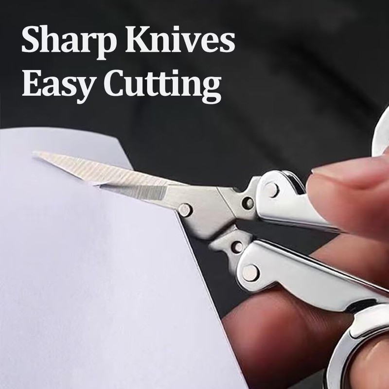 Stainless Steel Folding Scissors, Portable Foldable Travel Metal Scissors, 11.7