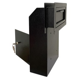 Plugsharge Door Drop Box, Mail Slots for Mail, Rent, Deposit, and Night Key, Through The Door Prevents Money Fishing Locking Steel Mailbox with Rear Access, Black