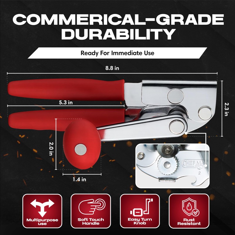 Chef Master Commercial Can Opener Heavy Duty - Manual Hand
