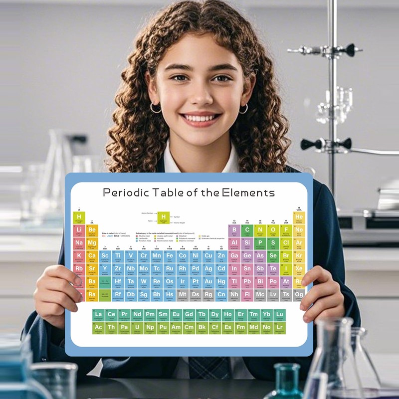 Dinggaogao Laminated 11.22 x 8.27Inch Periodic Table of Elements Chart,