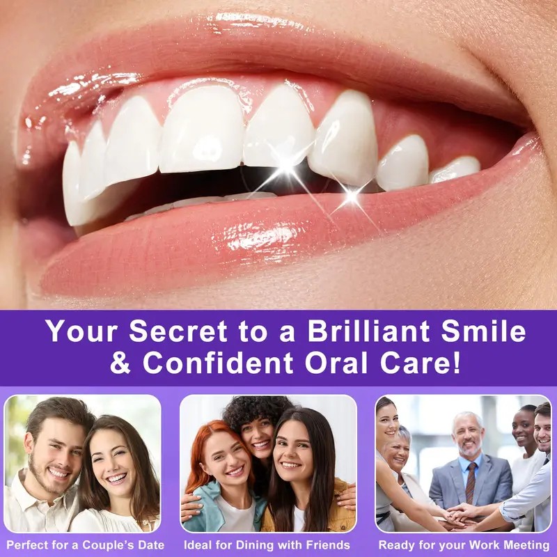 14 Pcs Teeth Whitening Strips – Purple Design for Yellow